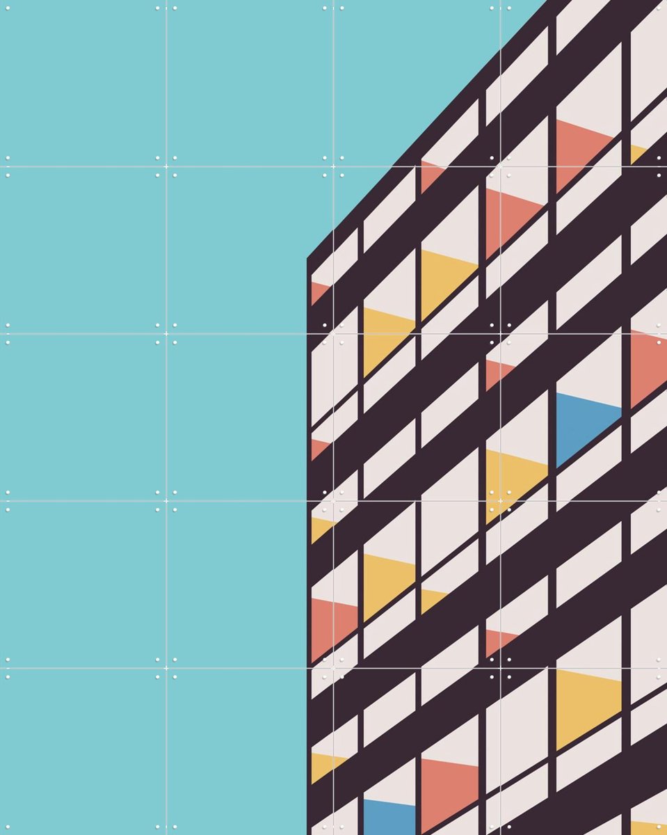 IXXI Corbusier, Florent Bodart - 80 x 100 cm - Gratis ophangtool - Grote wanddecoratie en posters - Geometrische Kunst, Kleurrijk, Illustraties