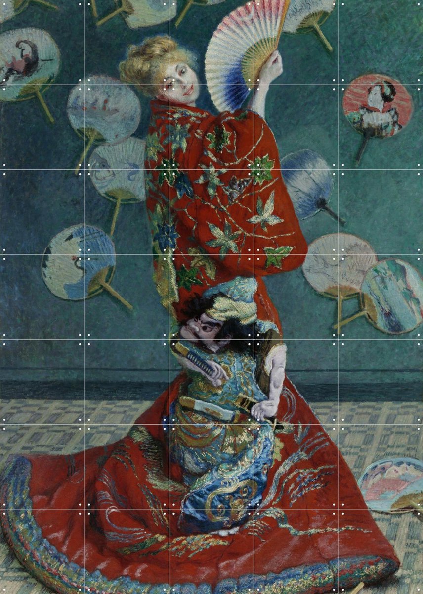 IXXI La Japonaise (Camille Monet in Japanese Costume), Claude Monet & Museum of Fine Arts Boston - 100 x 140 cm - Gratis ophangtool - Grote