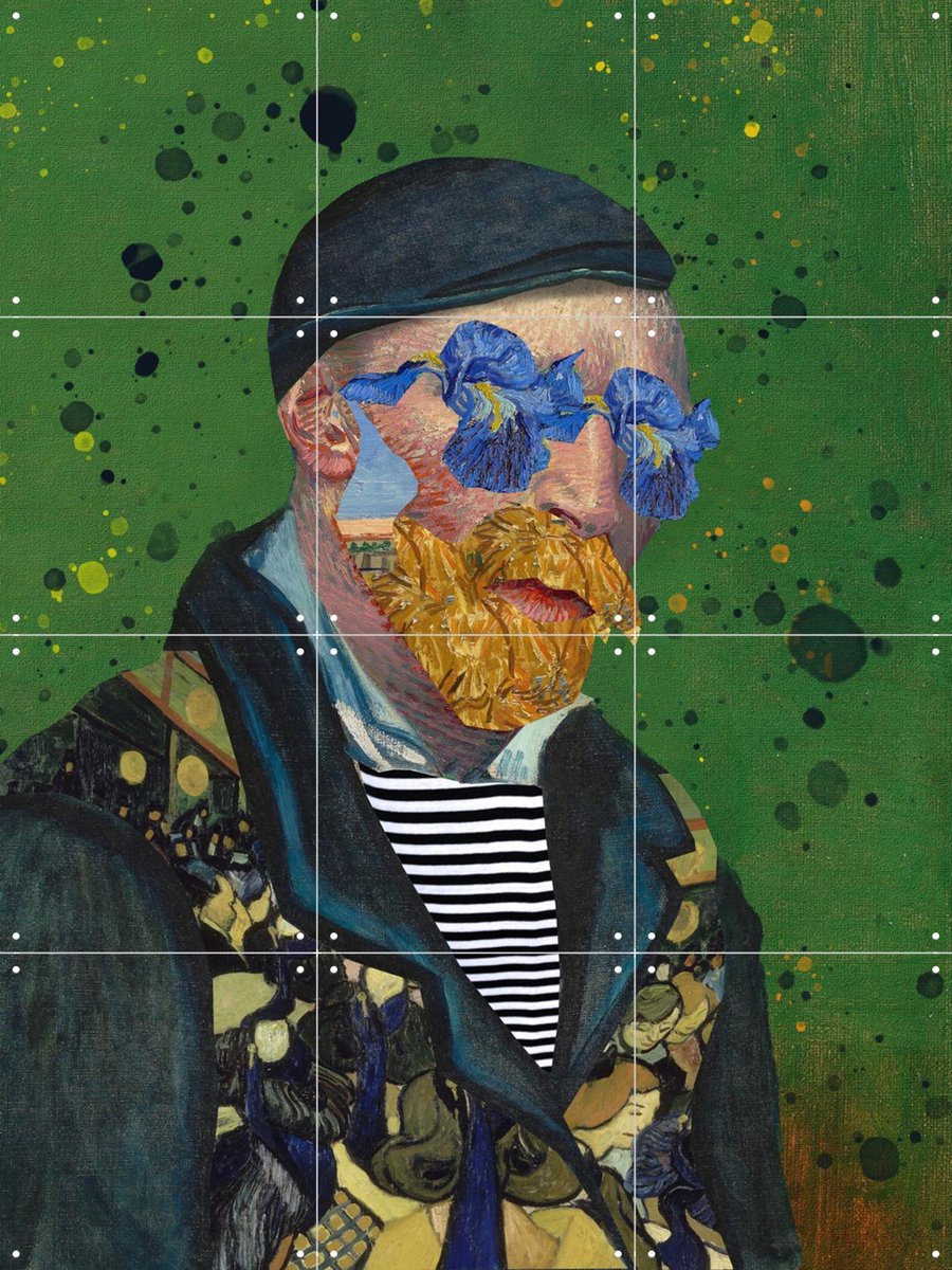 IXXI Vincent, Olga Klim & Van Gogh 21st Century - 60 x 80 cm - Gratis ophangtool - Grote wanddecoratie en posters - Klassiek, Collage, Kleurrijk, Pop