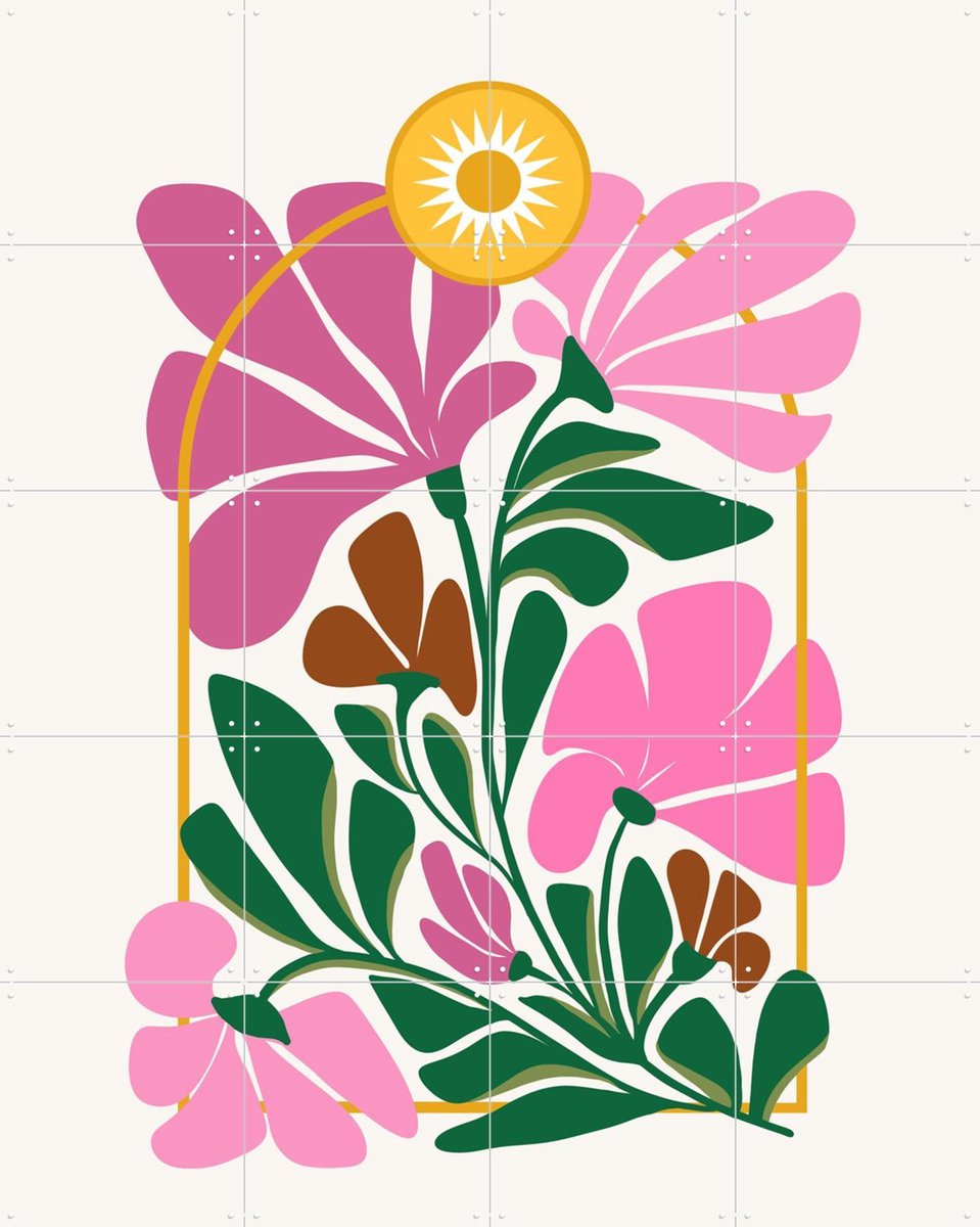 IXXI Jardin Du Soleil, Kristian Gallagher & Various - 80 x 100 cm - Gratis ophangtool - Grote wanddecoratie en posters - Speels, Illustraties