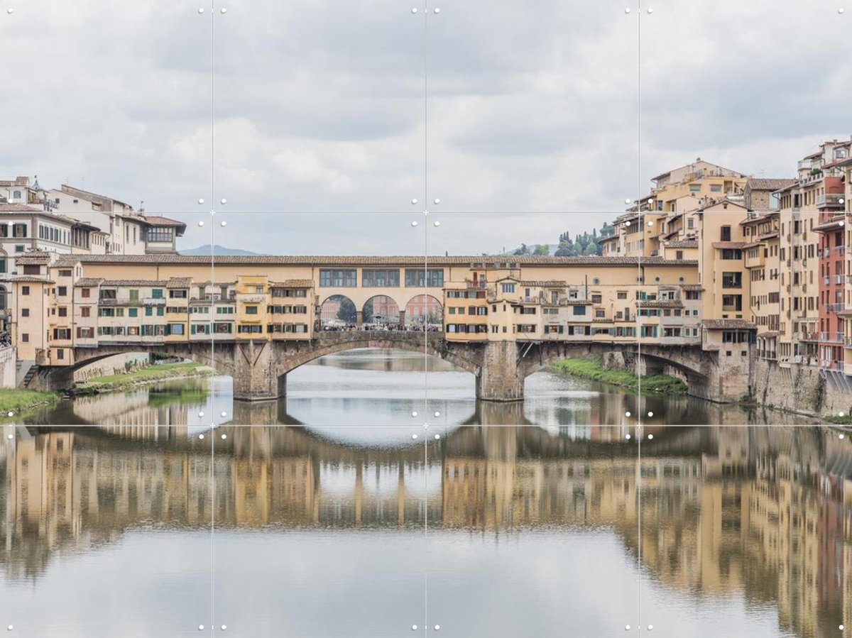 IXXI Ponte Vecchio in Florence, Photolovers - 80 x 60 cm - Gratis ophangtool - Grote wanddecoratie en posters - Klassiek, Fotografie, Gang, Woonkamer