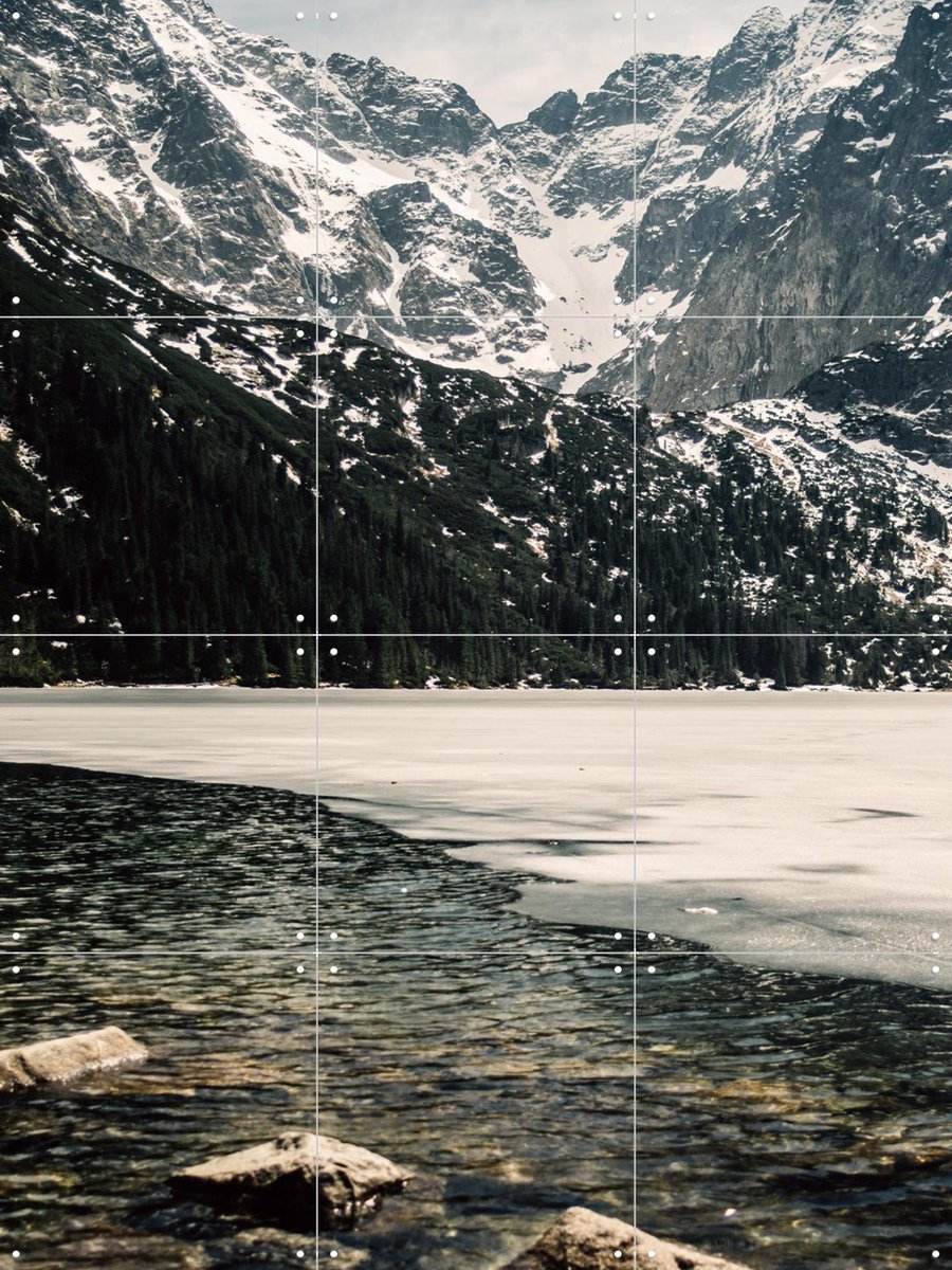 IXXI Winter Mountain Lake, Pati Photography - 60 x 80 cm - Gratis ophangtool - Grote wanddecoratie en posters - Naturalisme, Fotografie, Slaapkamer