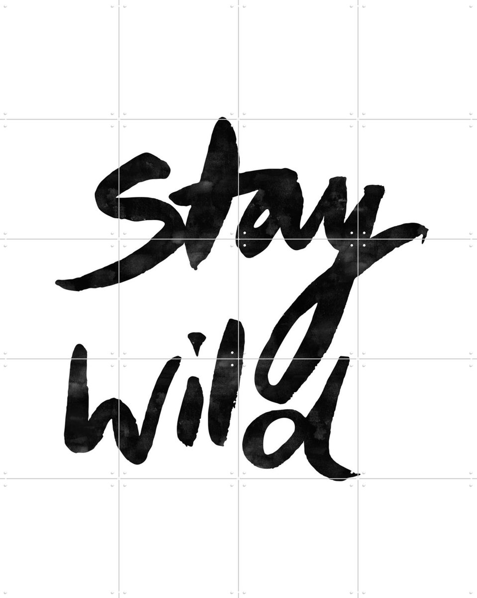 IXXI Stay Wild, Mareike Böhmer - 80 x 100 cm - Gratis ophangtool - Grote wanddecoratie en posters - Grafisch Ontwerp, Pop art, Typografie, Woonkamer