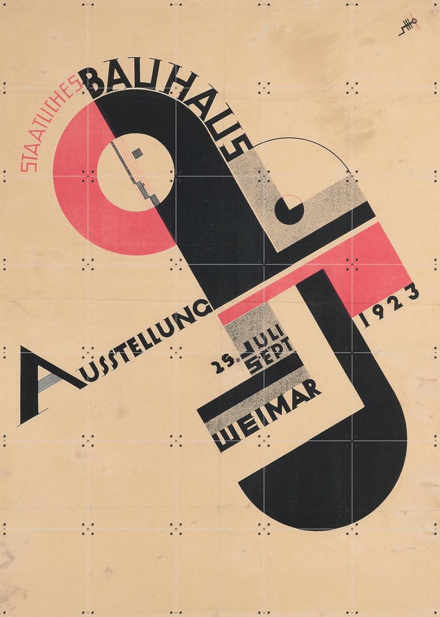 IXXI Bauhaus exhibition 1923, Bridgeman Images - 100 x 140 cm - Gratis ophangtool - Grote wanddecoratie en posters - Vintage, Geometrische Kunst