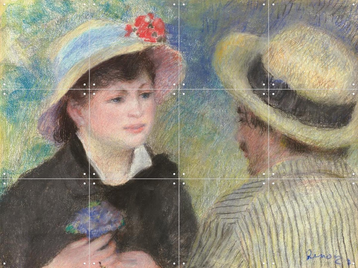 IXXI Boating Couple (said to be Aline Charigot and Renoir), Pierre-Auguste Renoir & Museum of Fine Arts Boston - 80 x 60 cm - Gratis ophangtool -