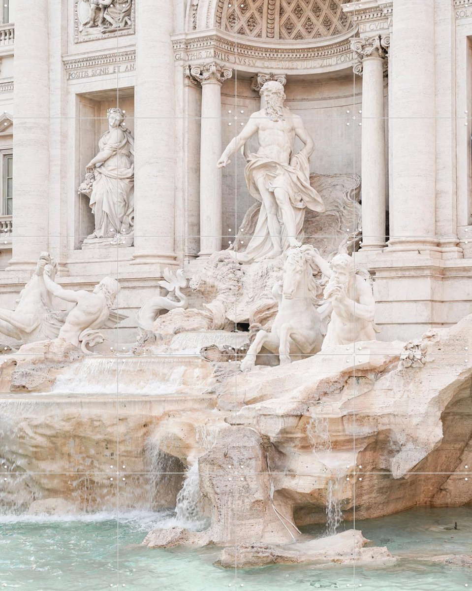 IXXI Trevi Fountain, Henrike Schenk - 80 x 100 cm - Gratis ophangtool - Grote wanddecoratie en posters - Naturalisme, Klassiek, Fotografie, Gang