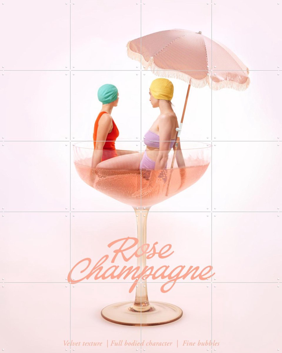 IXXI Rose Champagne, Paul Fuentes - 80 x 100 cm - Gratis ophangtool - Grote wanddecoratie en posters - Fotografie, Pop art, Grafisch Ontwerp, Speels