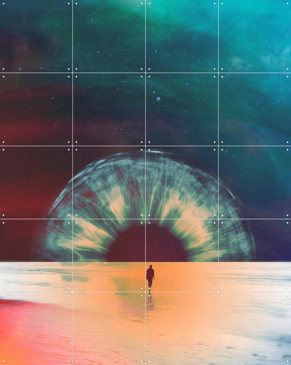 IXXI I am dawn, Fran Rodriguez - 80 x 100 cm - Gratis ophangtool - Grote wanddecoratie en posters - Surrealisme, Digitale Kunst, Woonkamer