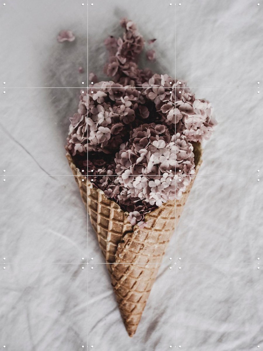 IXXI Floral Scoops, STUDIO HANNAH LEMHOLT - 60 x 80 cm - Gratis ophangtool - Grote wanddecoratie en posters - Fotografie, Eetkamer, Keuken, Woonkamer