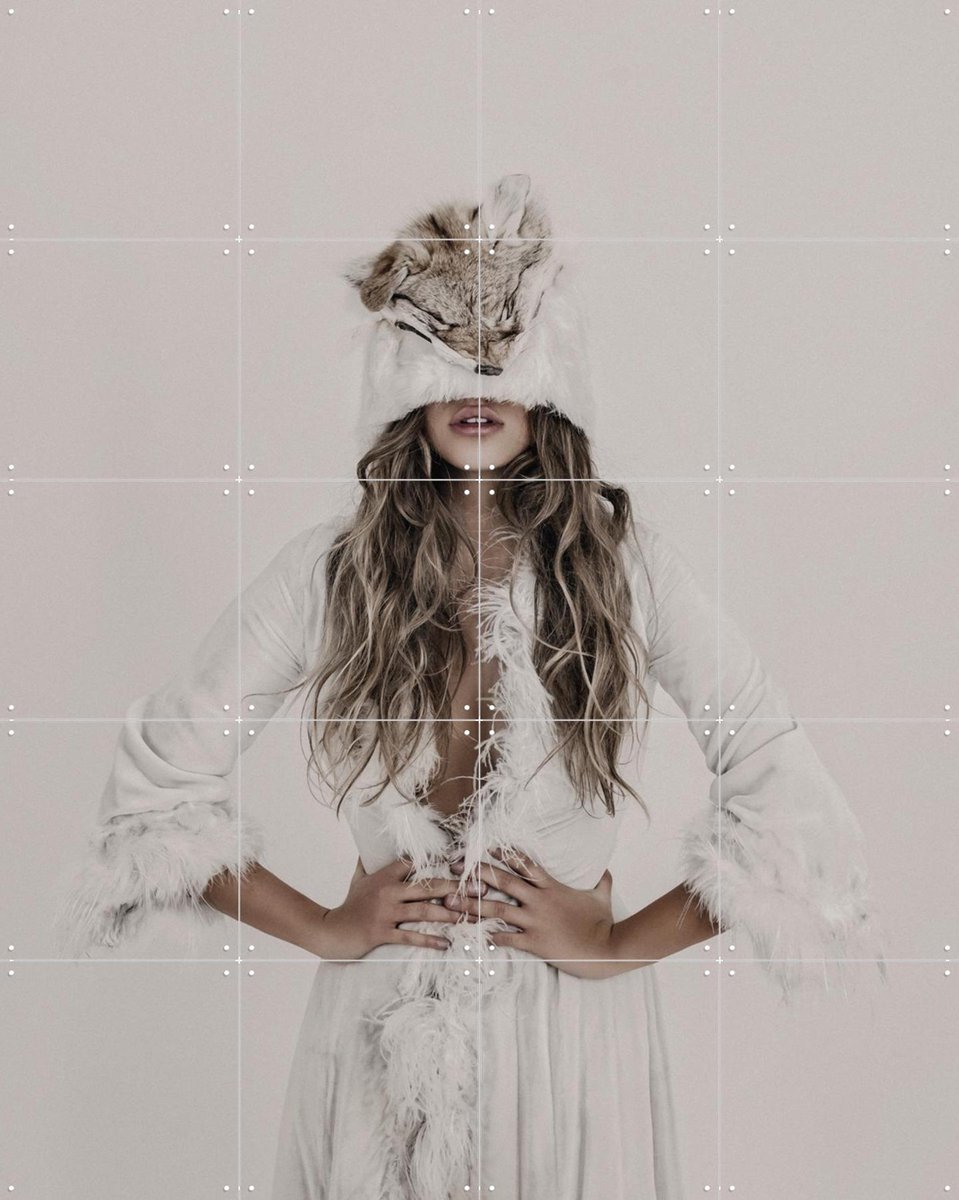 IXXI Fox, STUDIO HANNAH LEMHOLT - 80 x 100 cm - Gratis ophangtool - Grote wanddecoratie en posters - Fotografie, Slaapkamer, Woonkamer, Mode, Dieren