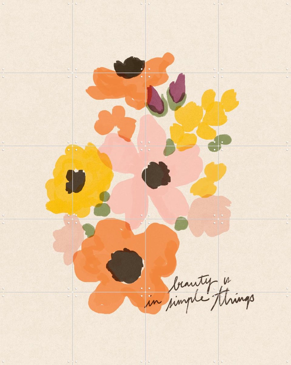 IXXI Simple Things, Sacrée Frangine - 80 x 100 cm - Gratis ophangtool - Grote wanddecoratie en posters - Illustraties, Aquarel, Speels, Woonkamer