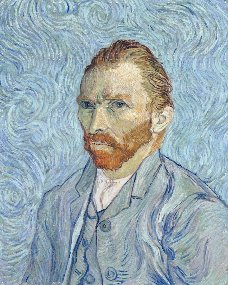 IXXI Zelfportret, Vincent van Gogh (1853 - 1890) & Bridgeman Images - 80 x 100 cm - Gratis ophangtool - Grote wanddecoratie en posters - Klassiek