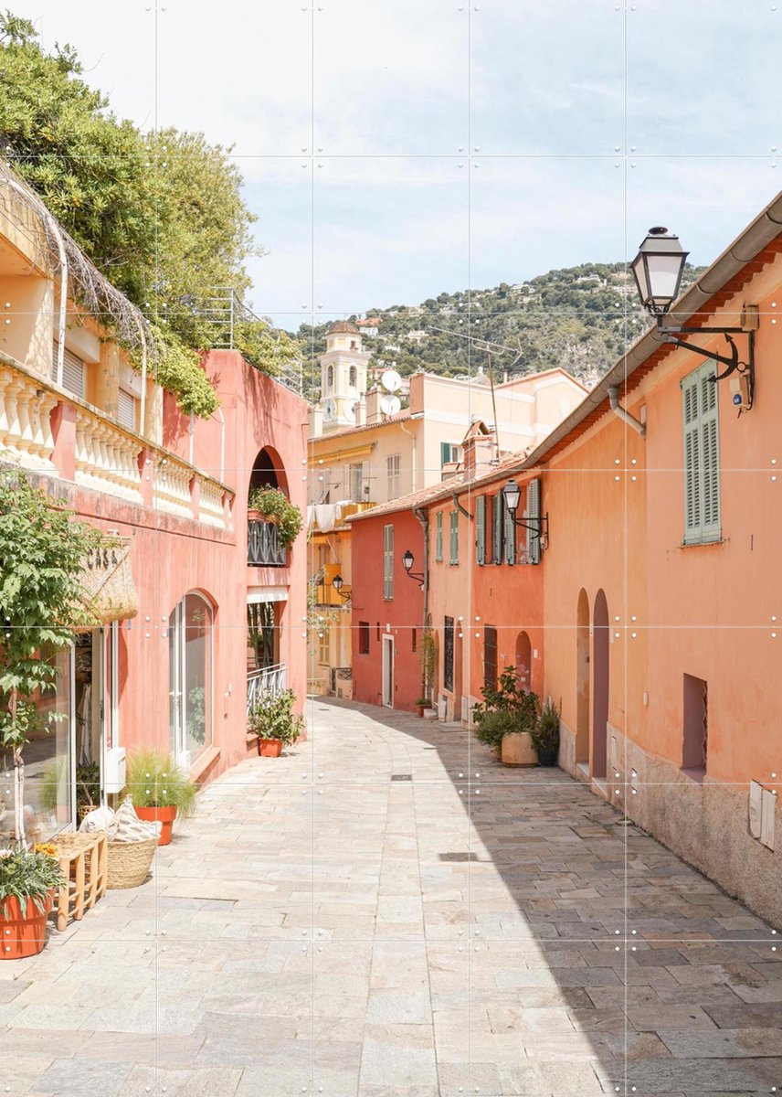 IXXI Streets of Menton, Henrike Schenk - 100 x 140 cm - Gratis ophangtool - Grote wanddecoratie en posters - Fotografie, Kleurrijk, Woonkamer, Gang