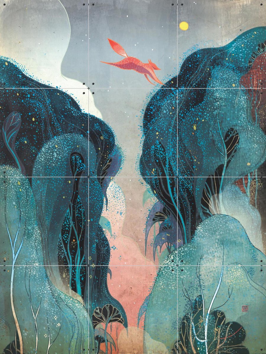 IXXI Leap, Victo Ngai - 60 x 80 cm - Gratis ophangtool - Grote wanddecoratie en posters - Grafisch Ontwerp, Illustraties, Slaapkamer, Woonkamer