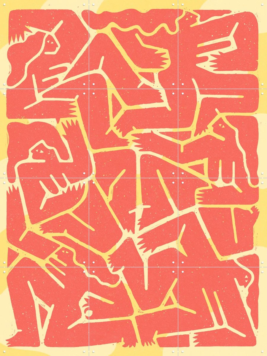 IXXI Femme Fatale, Studio Muti - 60 x 80 cm - Gratis ophangtool - Grote wanddecoratie en posters - Illustraties, Kleurrijk, Abstract, Speels, Grafisch