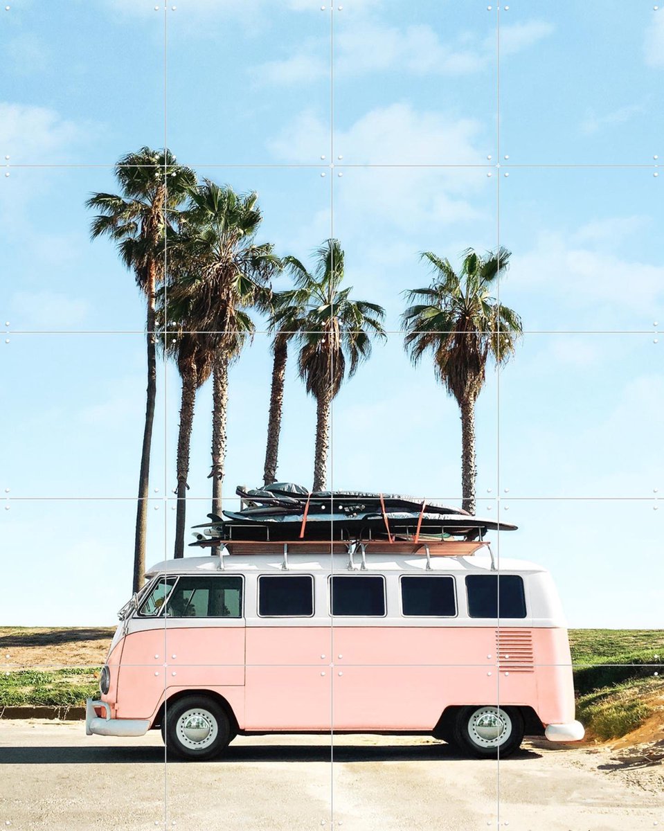 IXXI Venice Beach, Paul Fuentes - 80 x 100 cm - Gratis ophangtool - Grote wanddecoratie en posters - Fotografie, Vintage, Speels, Pop art, Kleurrijk