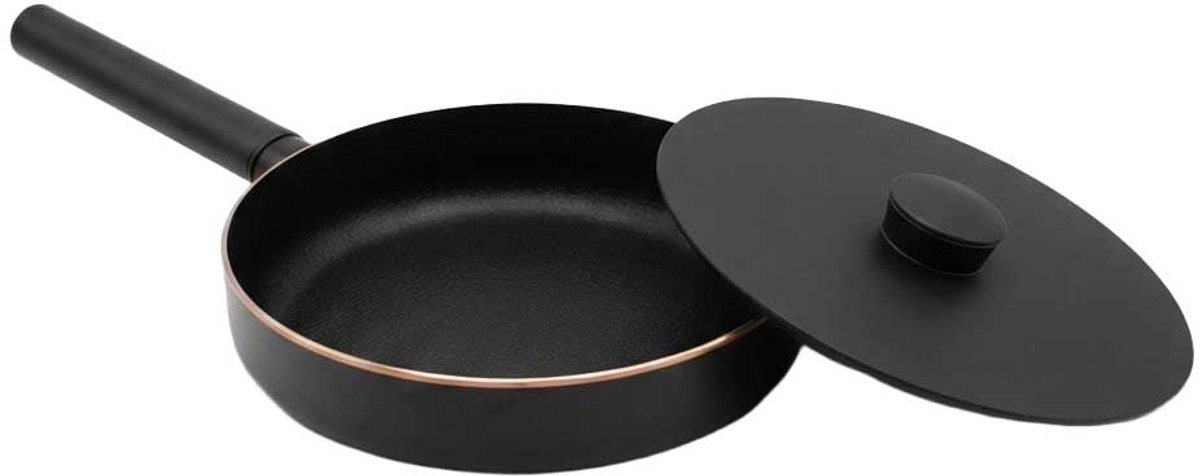 BORA Pan met Koperen Kern (Ø 24 cm) met Deksel – Hapjespan/Koekenpan 2,4 liter