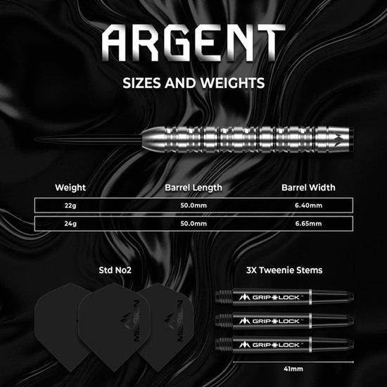 Mission Argent 90% - Dartpijlen van Mission — afbeelding 2