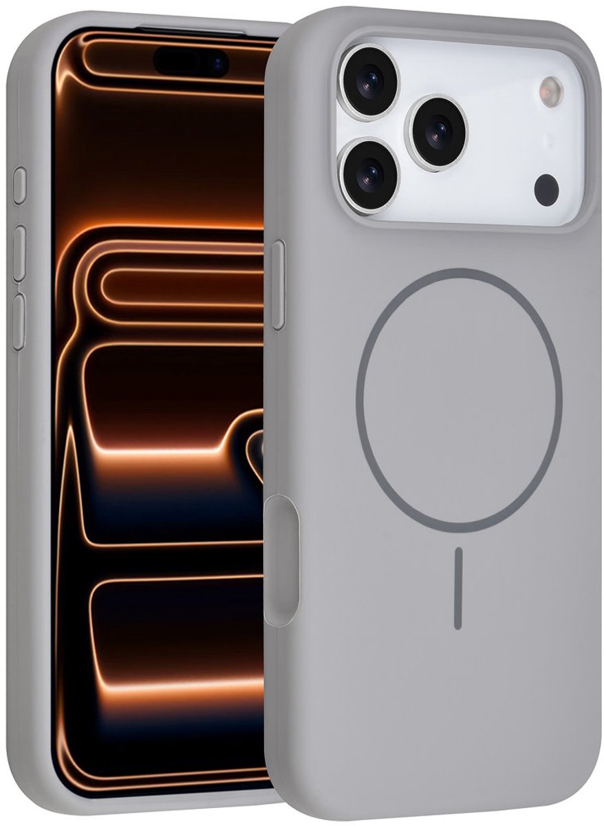 TUNIQ telefoonhoesje voor Apple iPhone 17 Pro Max - MagSafe siliconen backcover - Grijs