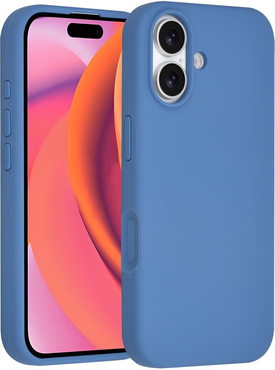 TUNIQ telefoonhoesje voor Apple iPhone 16 - Siliconen backcover - Blauw