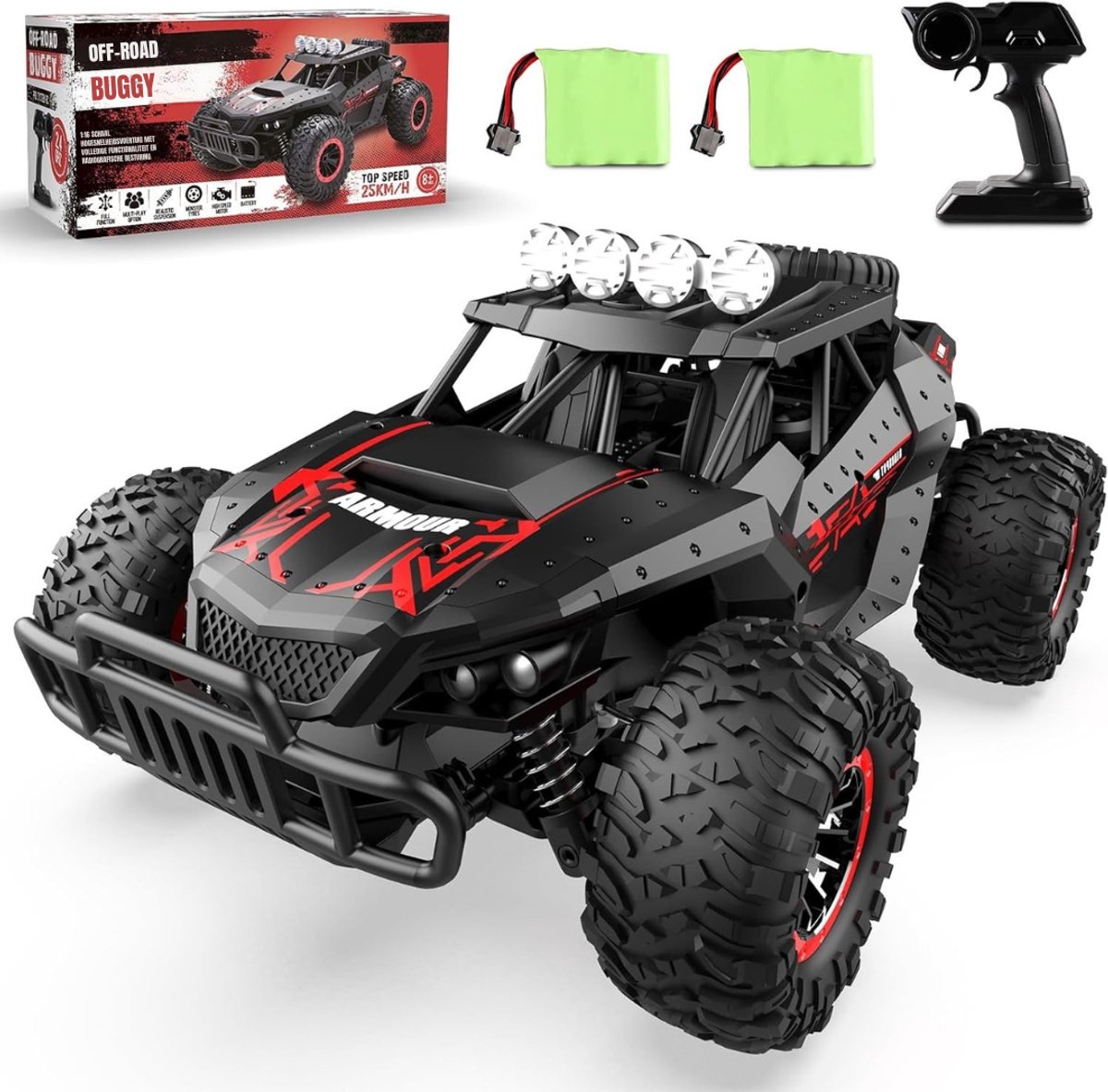 SCH® RC Auto Offroad - RC Auto - Zwart - 31cm x 19cm x 13cm