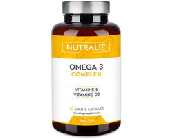 Nutralie Omega 3 2000mg - 60 Softgels - Hart & Bloedvaten Supplementen - Mannen en Vrouwen - Visolie met EPA & DHA, Vitamine E & D - 2 Maanden Voorraad