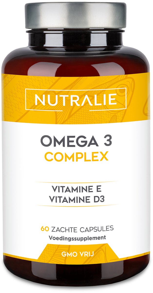 Nutralie Omega 3 2000mg - 60 Softgels - Hart & Bloedvaten Supplementen - Mannen en Vrouwen - Visolie met EPA & DHA, Vitamine E & D - 2 Maanden Voorraad