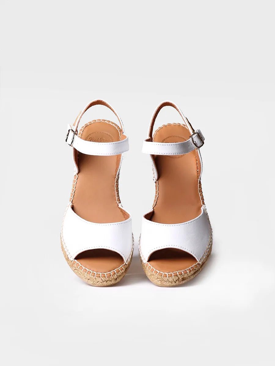Dames leren espadrille met sleehak | SIA-P