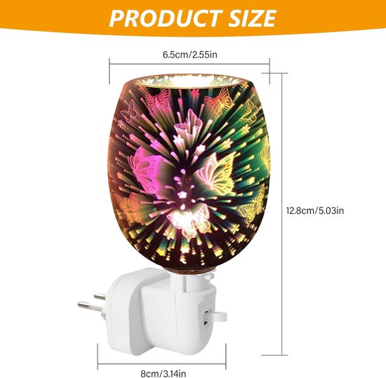 Ynkkvre - Aromalamp - elektrische waxmelter lamp - 3D glazen design - sfeerverlichting - geschikt voor slaapkamer, kantoor en yoga van Ynkkvre — afbeelding 2