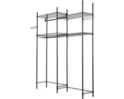 VEVOR Opbergrek boven wasmachine/droger, dubbele rij, 4 lagen, zwart