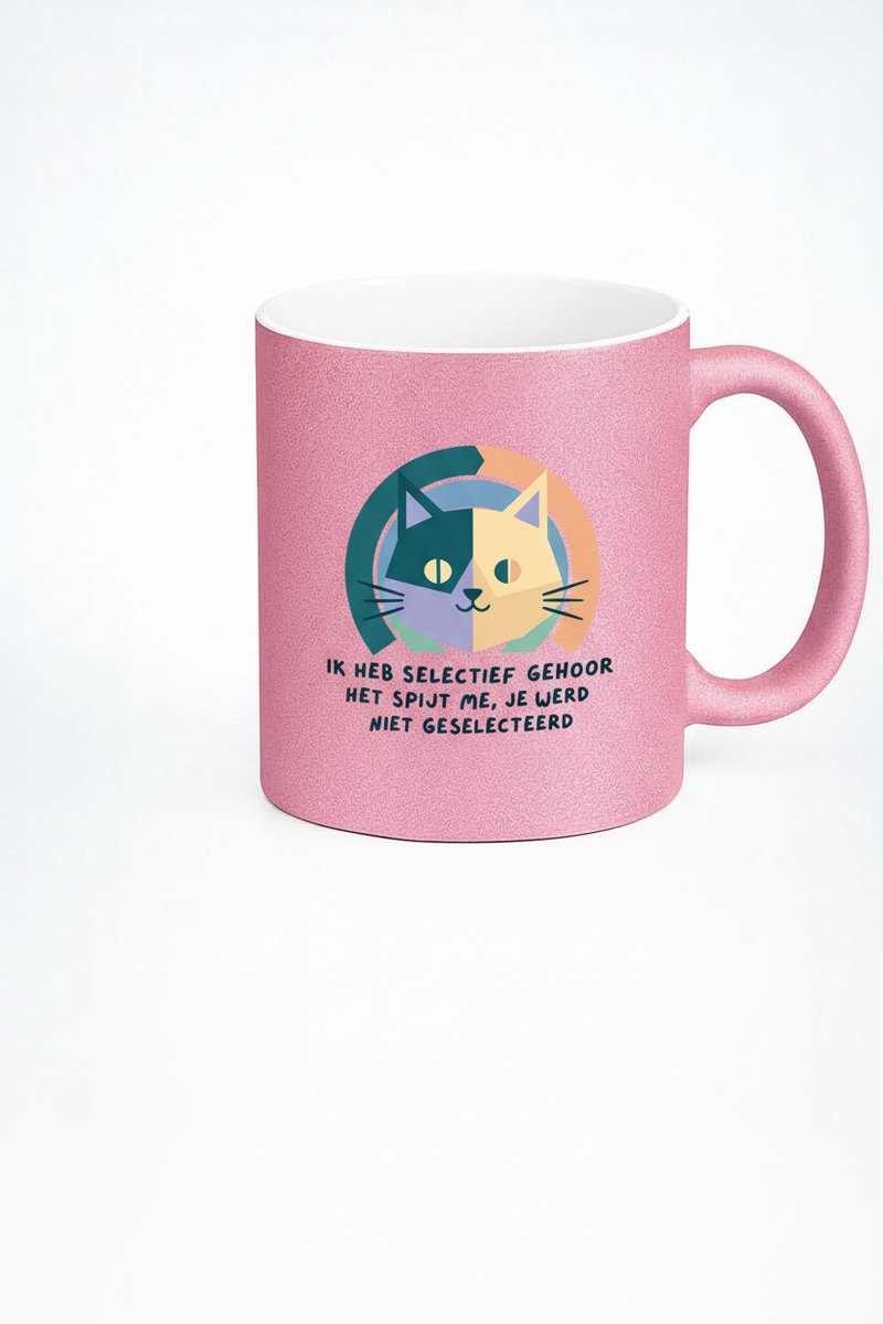 Selectief Gehoor Kat Mok - Koffiemok met leuke print