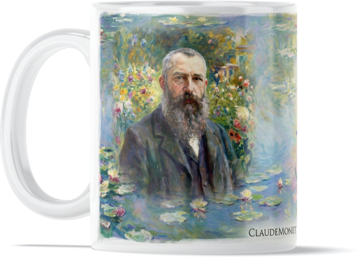 Design Mok "Claude Monet" - "Misschien heb ik het aan de bloemen te danken dat ik schilder ben geworden" - Romantische Bloemen Kunst Quote - Waterlelies Tuin - Impressionisme Cadeau voor Kunstliefhebbers, Natuurliefhebbers, Hobby-schilders & Tuiniers