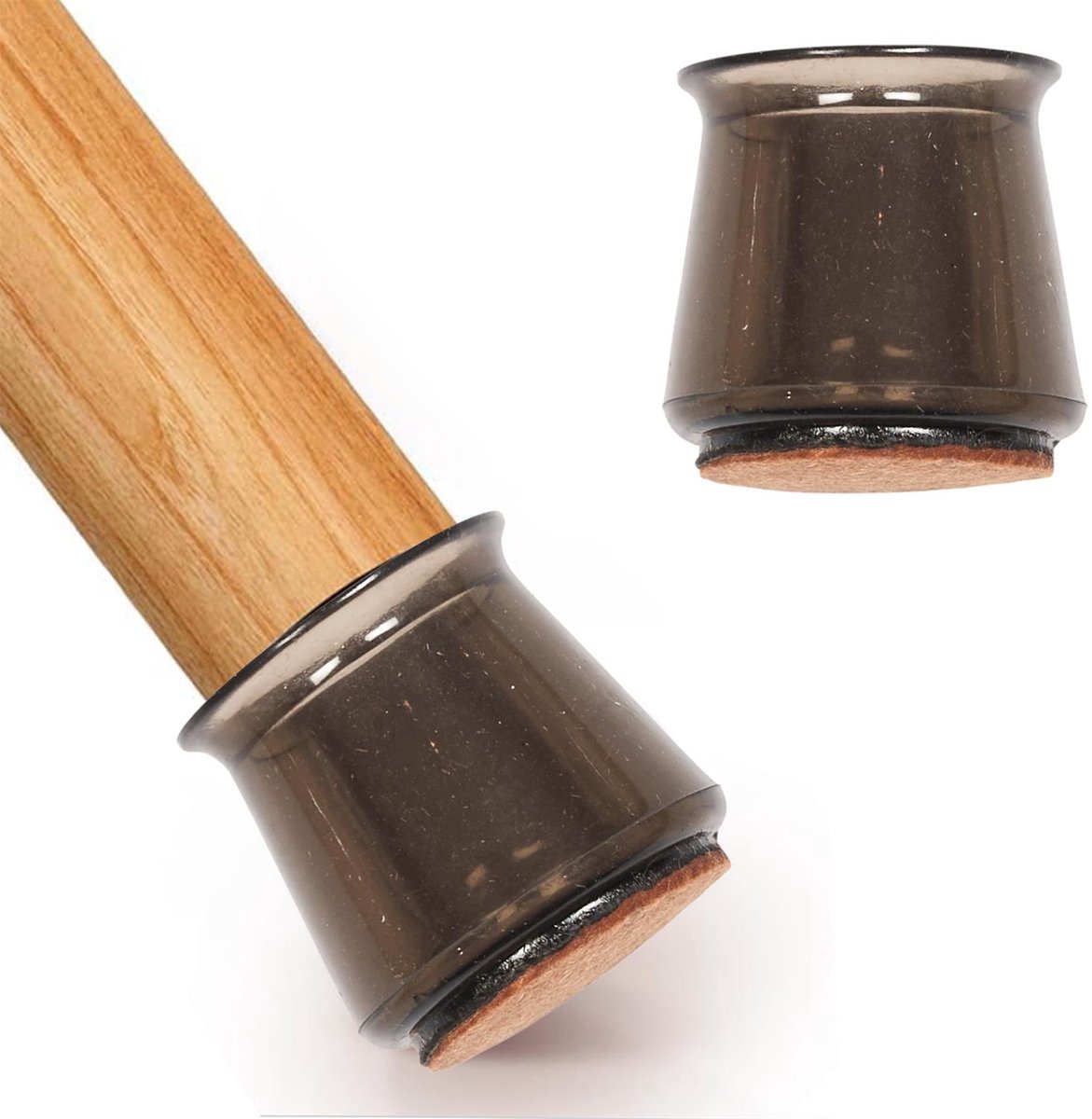 Anti Kras Stoelpoot Doppen Small – 16 Stuks – Ø 2,2 x 2,3 cm – Zwarte Stoelpootbeschermers met Vilt – Geluidsdempend & Vloerbescherming voor Stoelen en Meubels – Zwart
