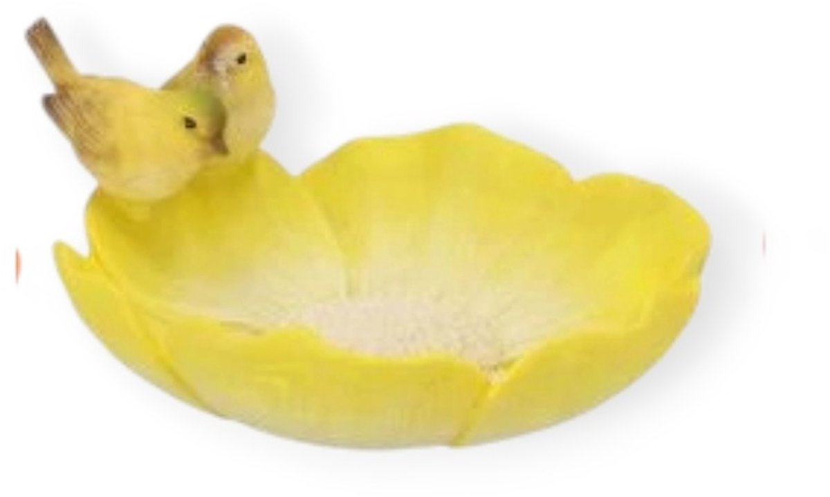 Daan Kromhout - Vogelbad - Polyresin - Bloem - Geel - 25x21x10cm