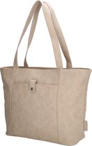 Beagles Cuenca Shopper - Schoudertas - Damestas - Ruime Handtas - Met Rits - Tote Bag - Dames Tas - Lichttaupe