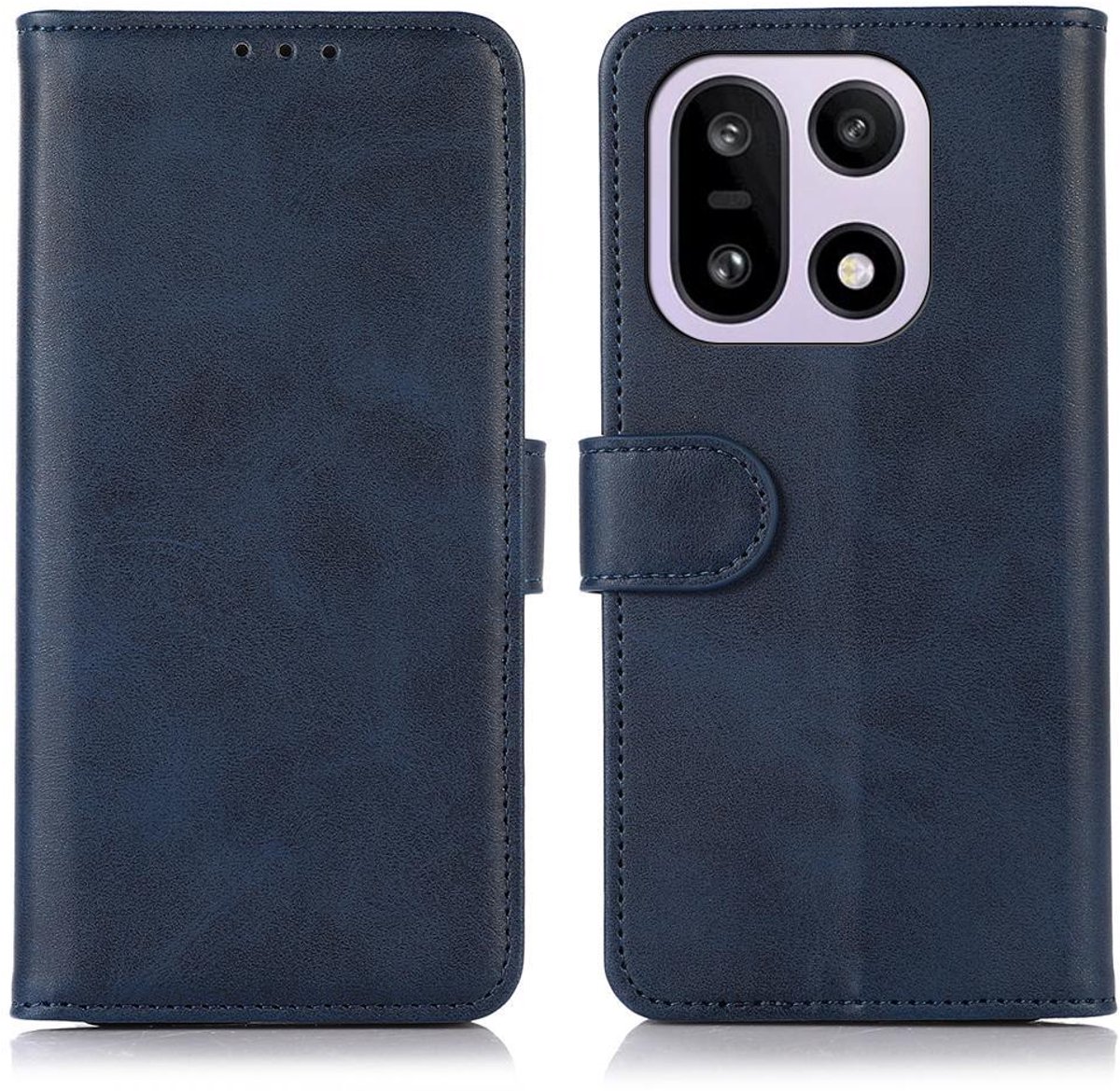 Mobigear Telefoonhoesje geschikt voor OnePlus 15 Hoesje | Mobigear Wallet Bookcase Portemonnee | Pasjeshouder voor 3 Pasjes | Telefoonhoesje voor Pinpas / OV Kaart / Rijbewijs - Blauw