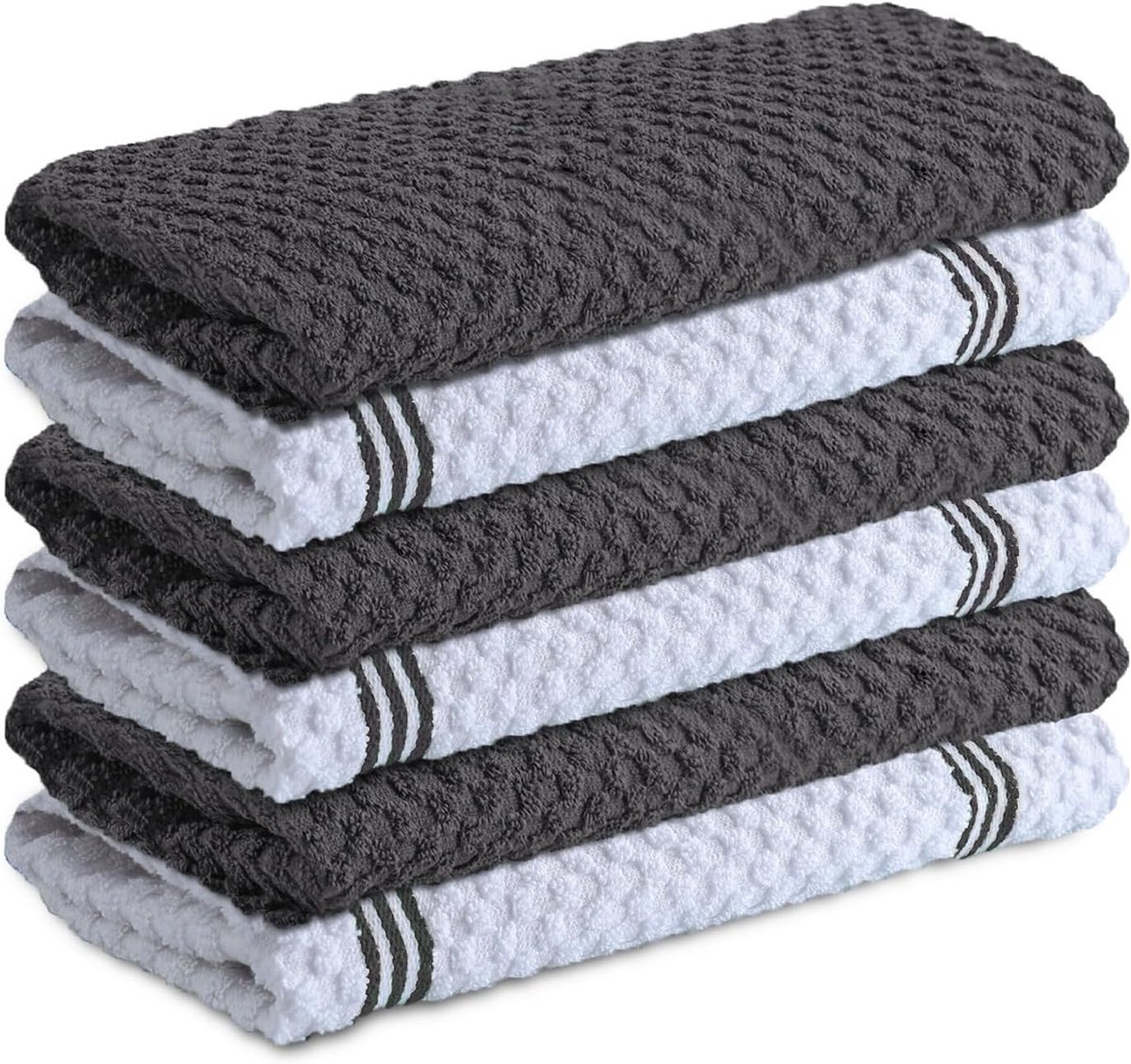 Katoenen Keukenhanddoeken Set van 6 - Absorberende Theedoeken 35 x 65 cm 425 g/m²