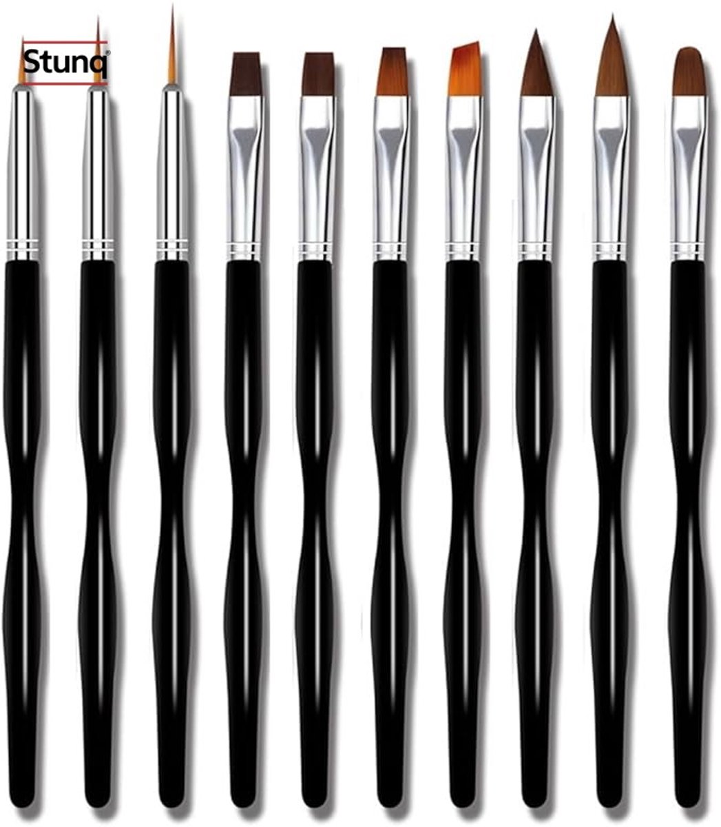 Professionele nagelart penselen set van 10 stuks voor gedetailleerde designs
