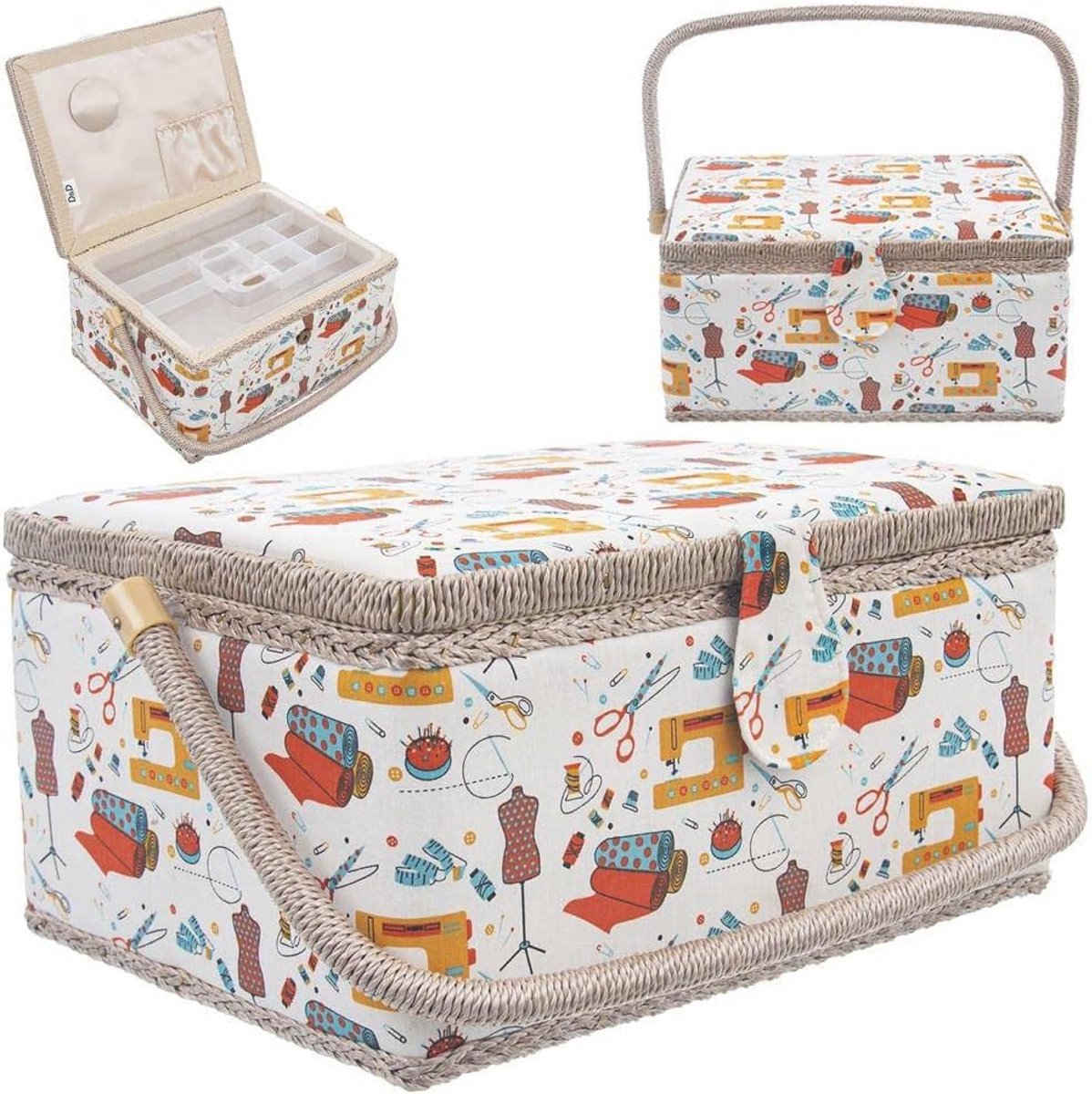 Naaibox voor naaiaccessoires - opbergdoos 30 x 23 x 12 x 16 cm