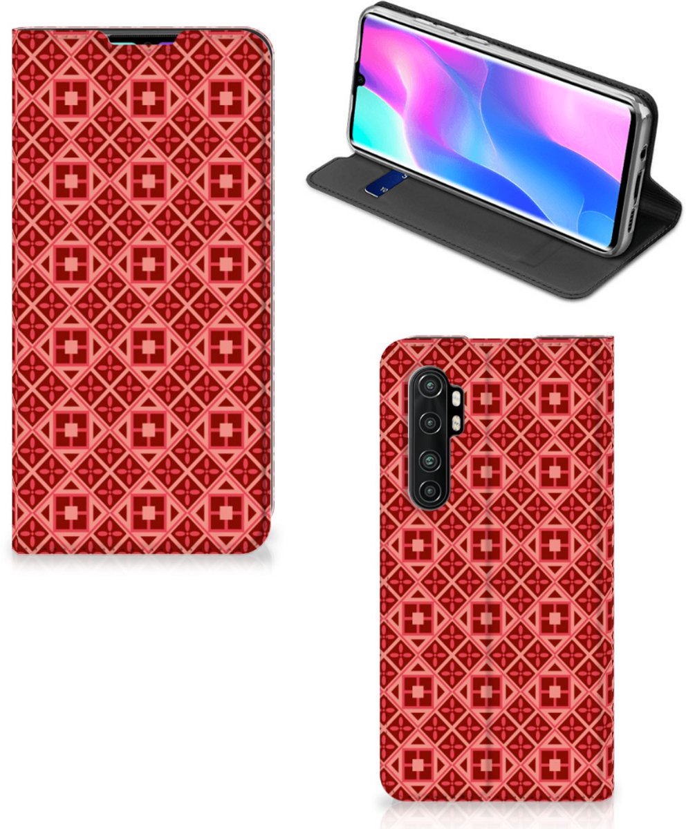 Xiaomi Mi Note 10 Lite Hoesje met Magneet Batik Rood