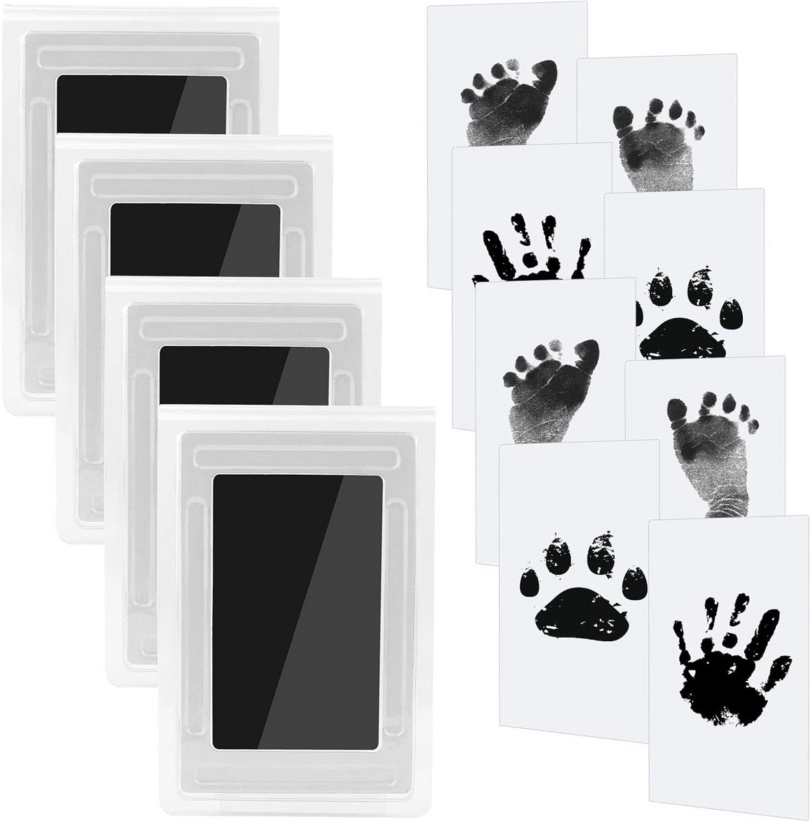 Handafdruk en Voetafdrukset voor Baby's en Huisdieren - 4 Stuks - Perfect Cadeau voor Geboorte en Babyshower