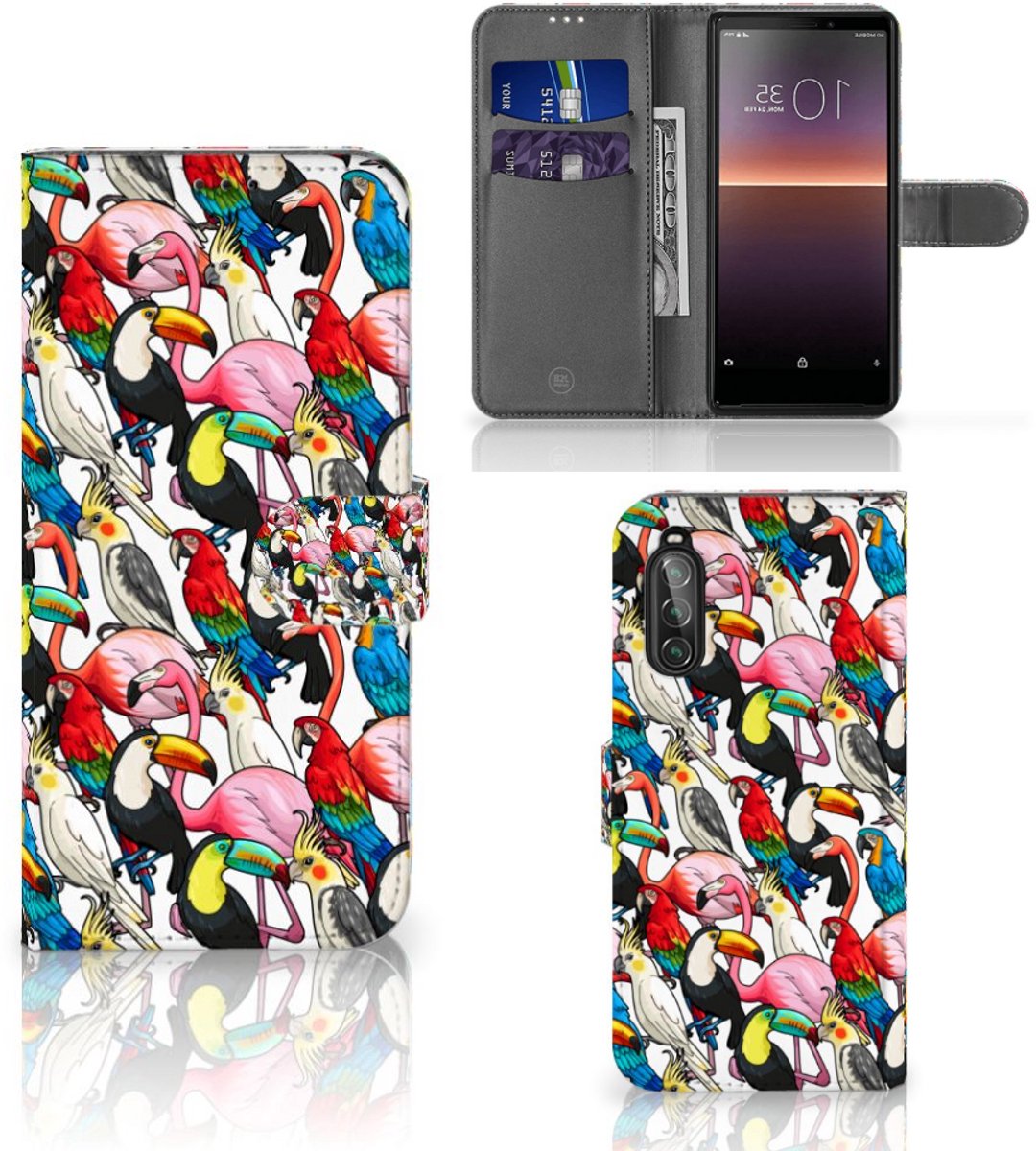 Sony Xperia 10 II Telefoonhoesje met Pasjes Birds
