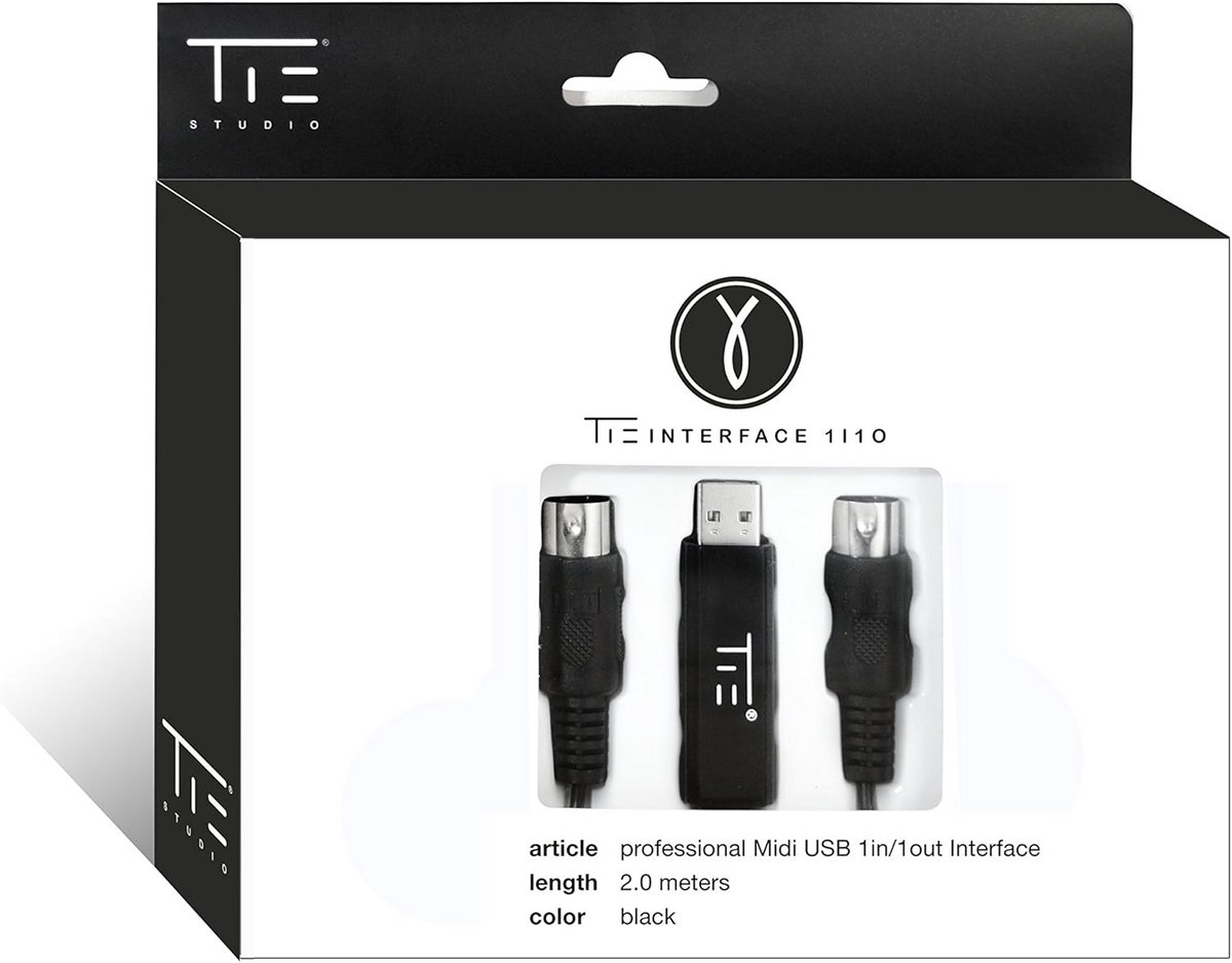 Professionele Latentievrije MIDI USB-interface voor PC en Mac - Plug & Play