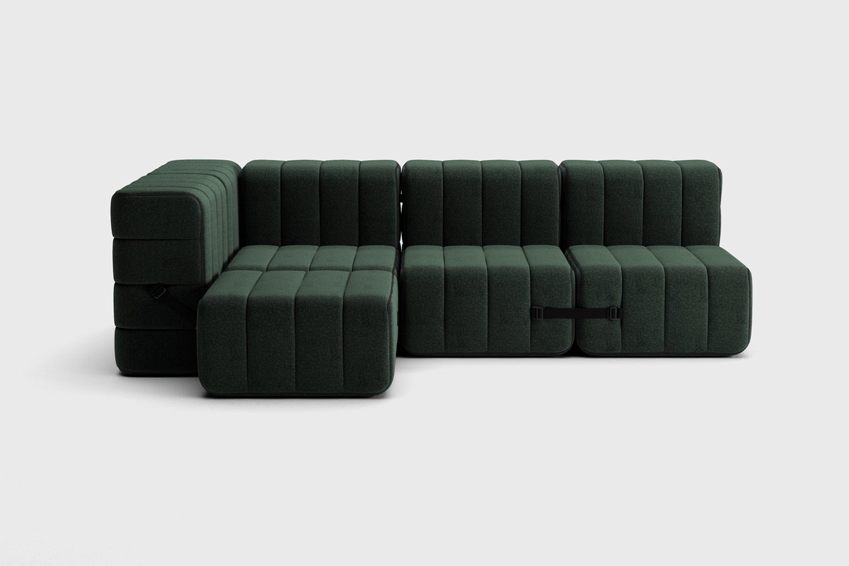 ambivalenz modulaire bank curt – 9 modules – dama - donker groen