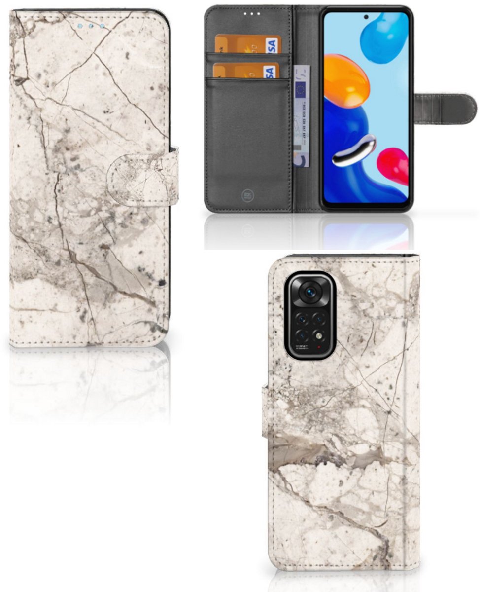 Xiaomi Redmi Note 11/11S Bookcase Marmer Beige