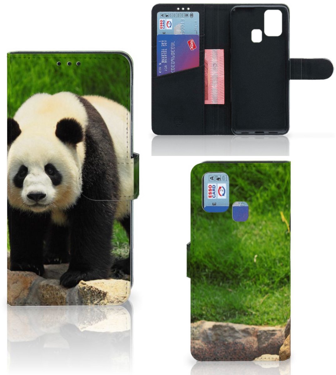 Samsung Galaxy M31 Telefoonhoesje met Pasjes Panda