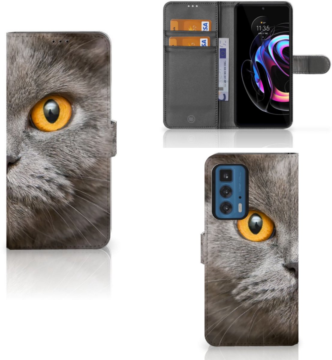 Telefoonhoesje met Pasjes Motorola Edge 20 Pro Britse Korthaar