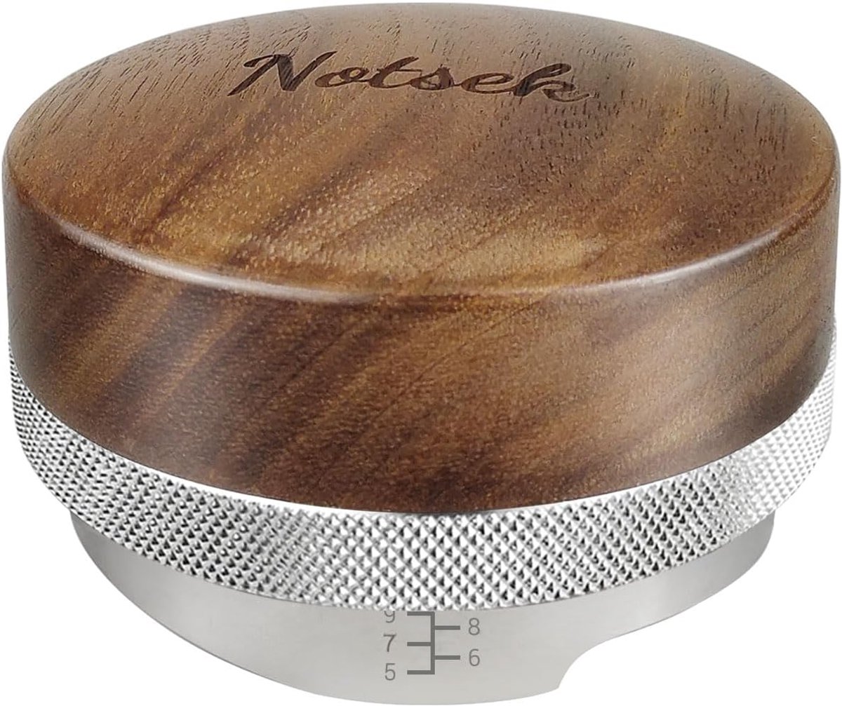 Verstelbare espresso distributeur 58 mm voor koffiefilters - Walnoot
