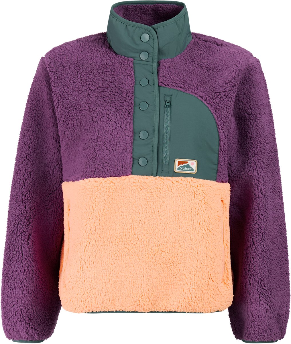 Protest PRTBlizz Top Dames 1/4 rits Loose fit Crème Paars