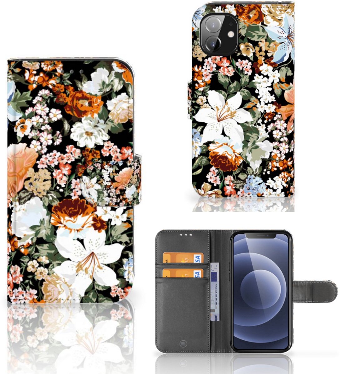 Hoesje voor Apple iPhone 12 Mini Dark Flowers